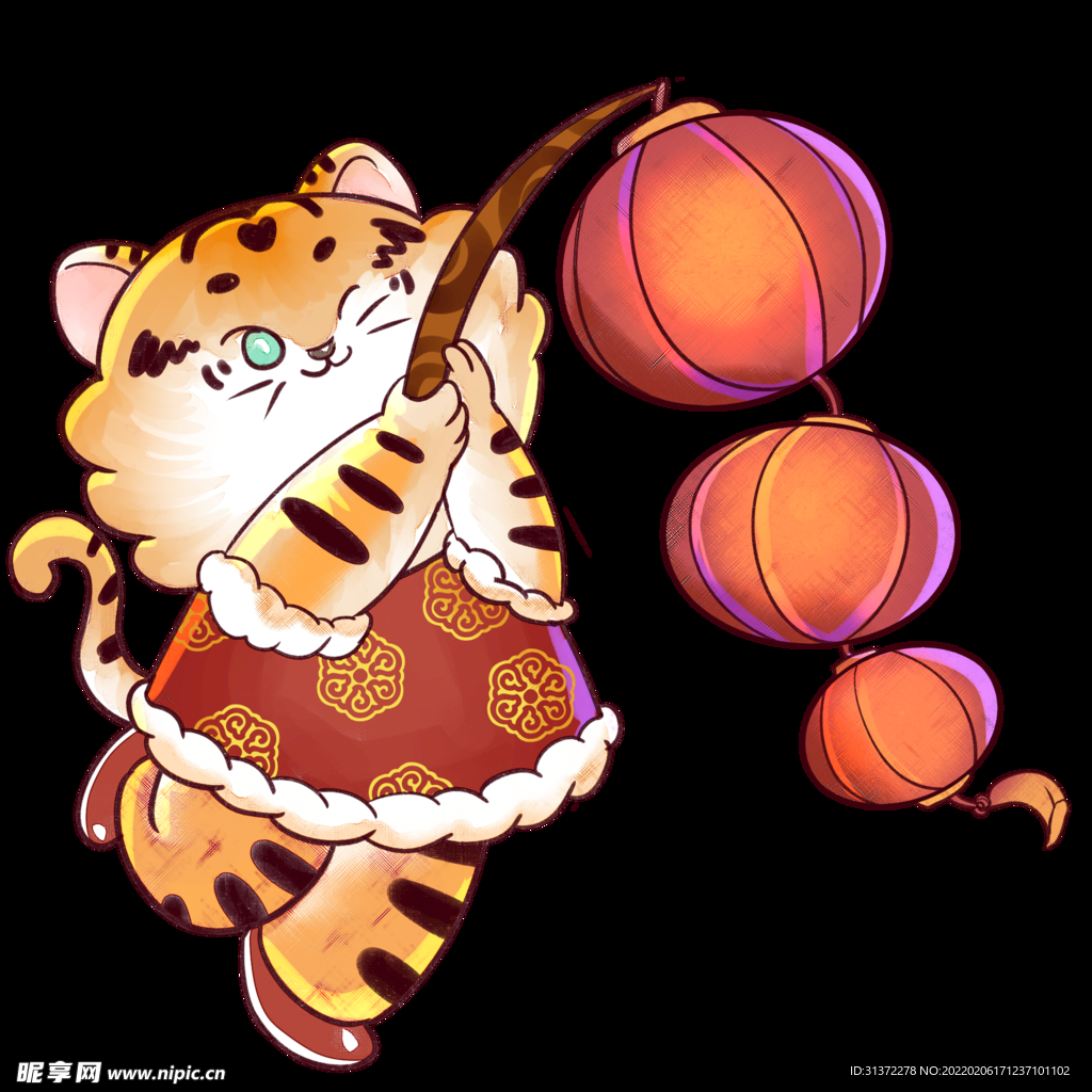   虎年国潮插画图片