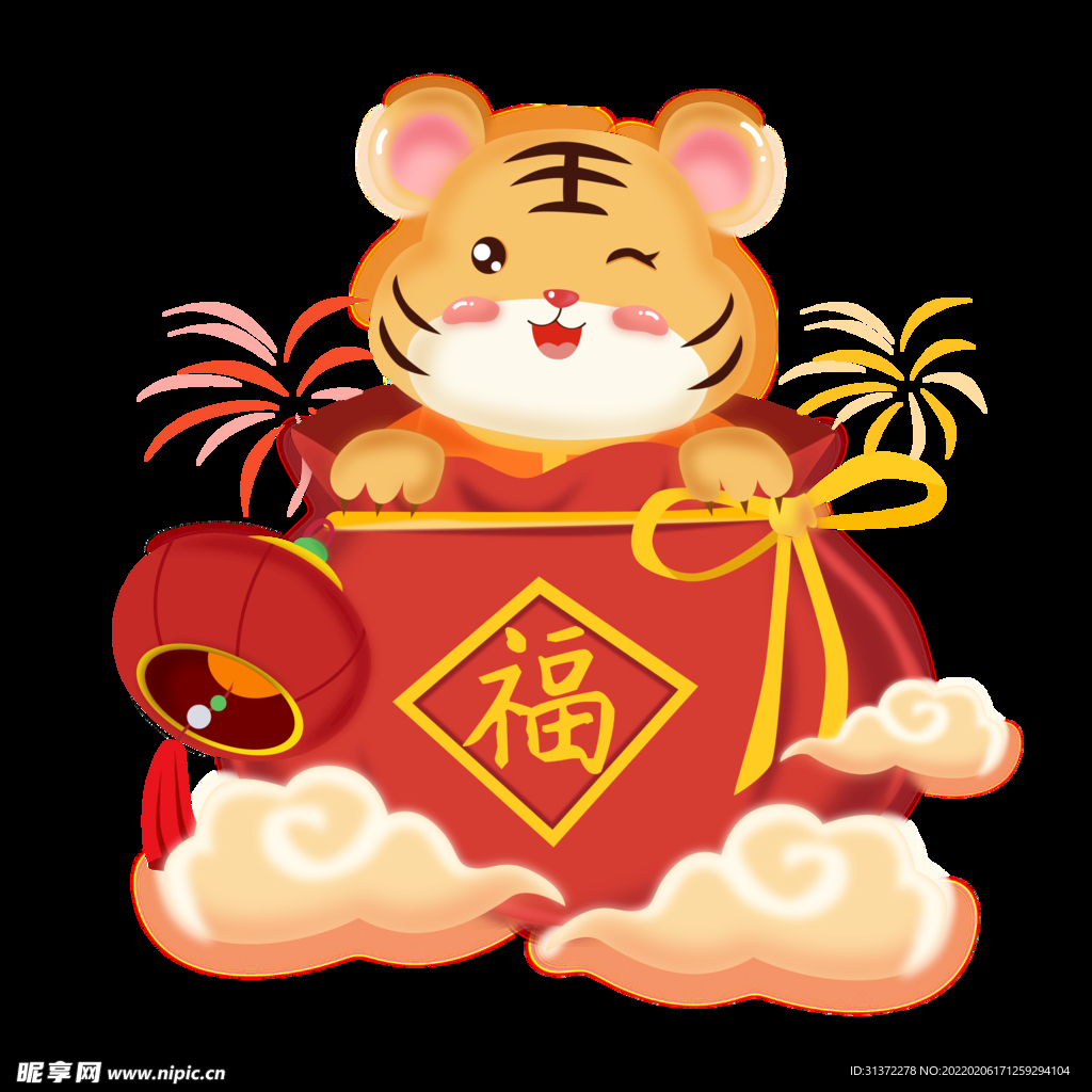  虎年国潮插画图片