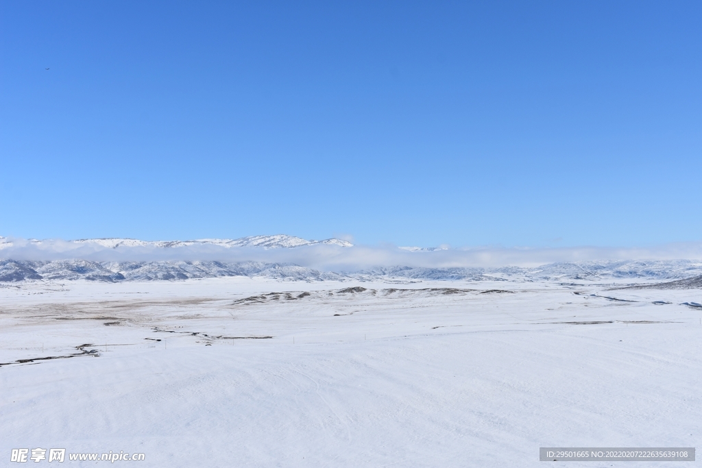广阔雪地雪景