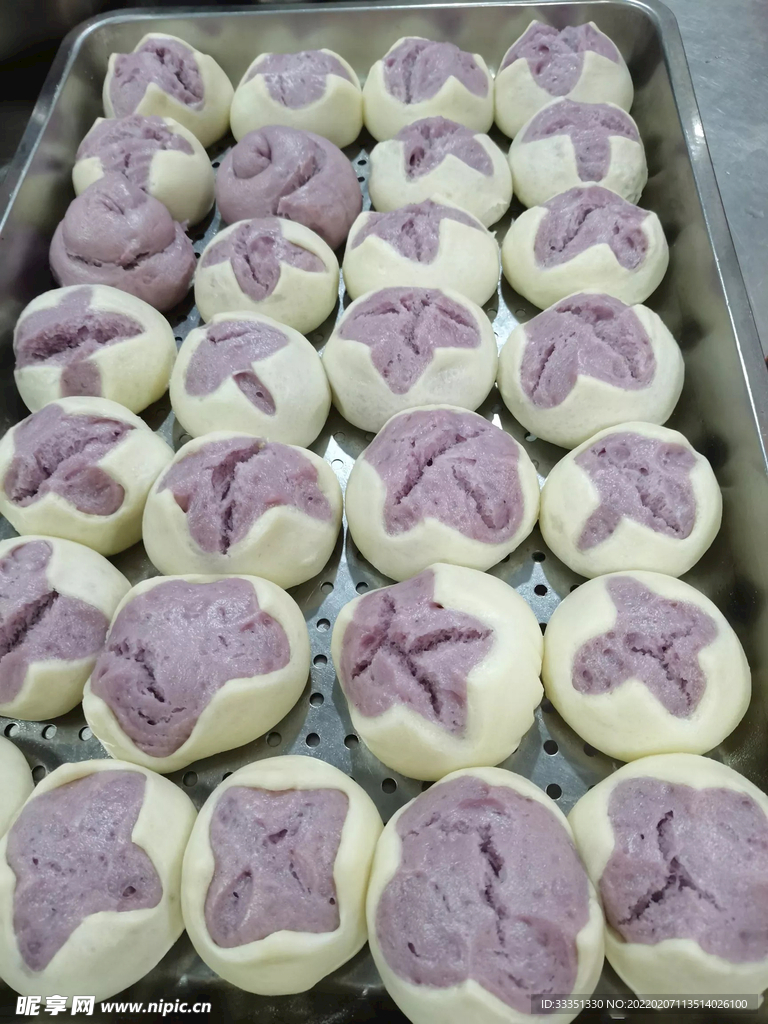 紫薯开口笑馒头
