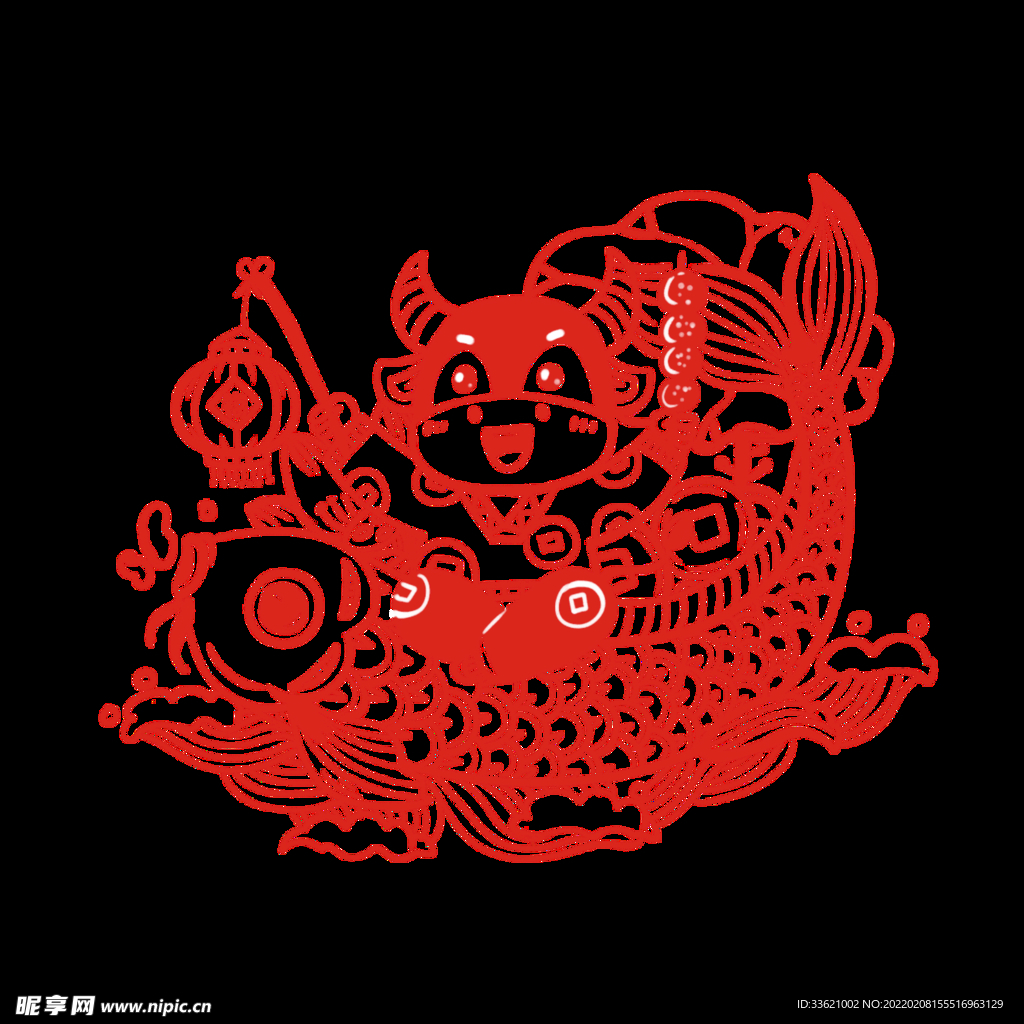 锦鲤  金鱼插画  国潮素材 