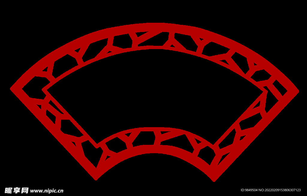 扇形边框PNG 中国风元素 