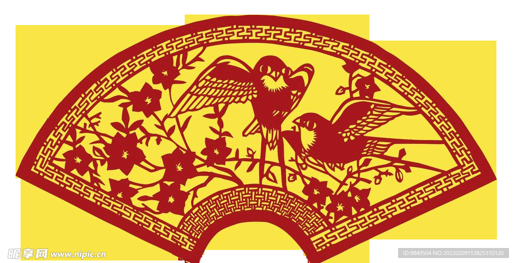 扇形边框PNG 中国风元素 