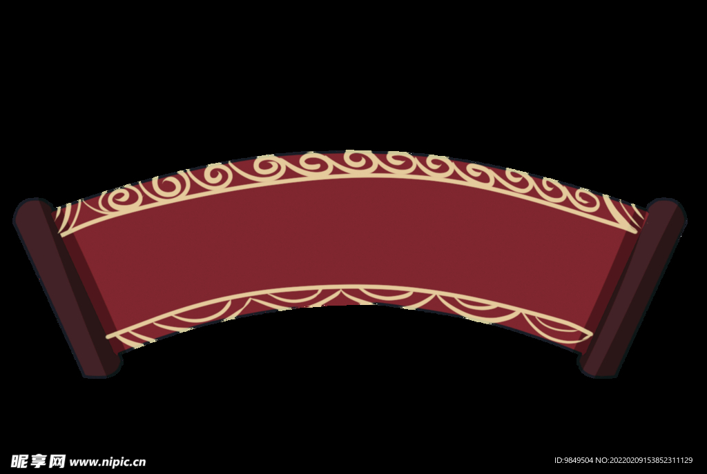 扇形边框PNG 中国风元素 