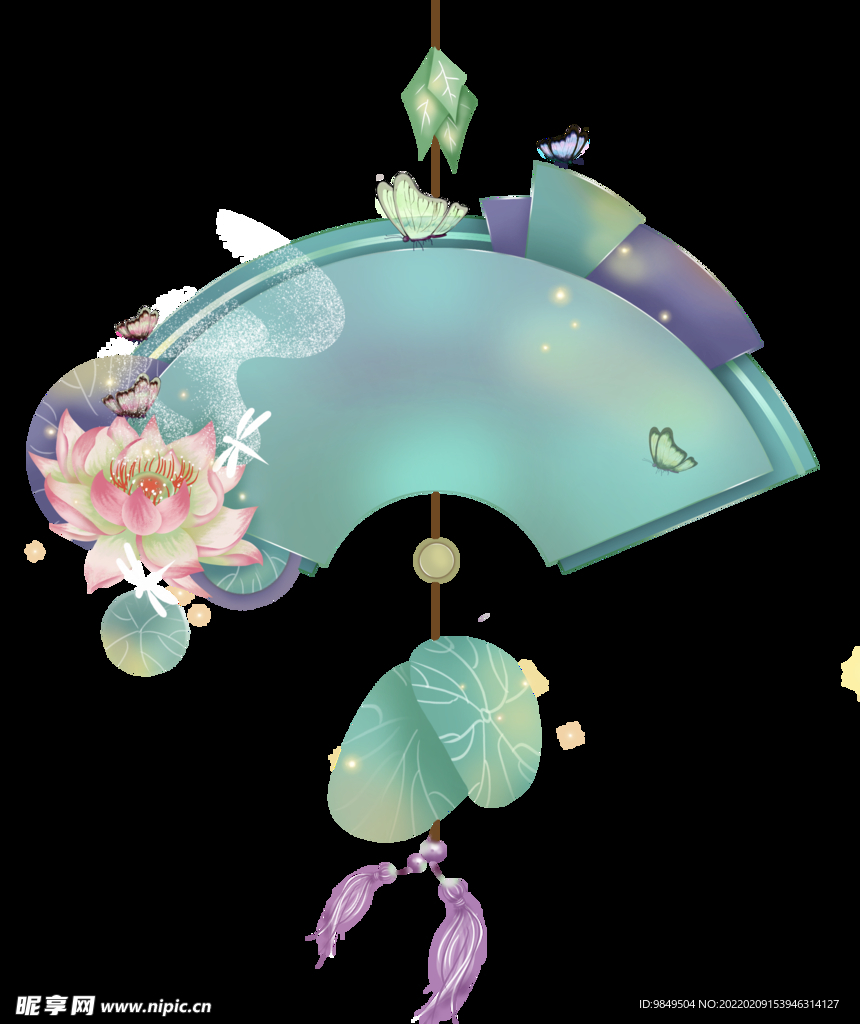 扇形边框PNG 中国风元素 