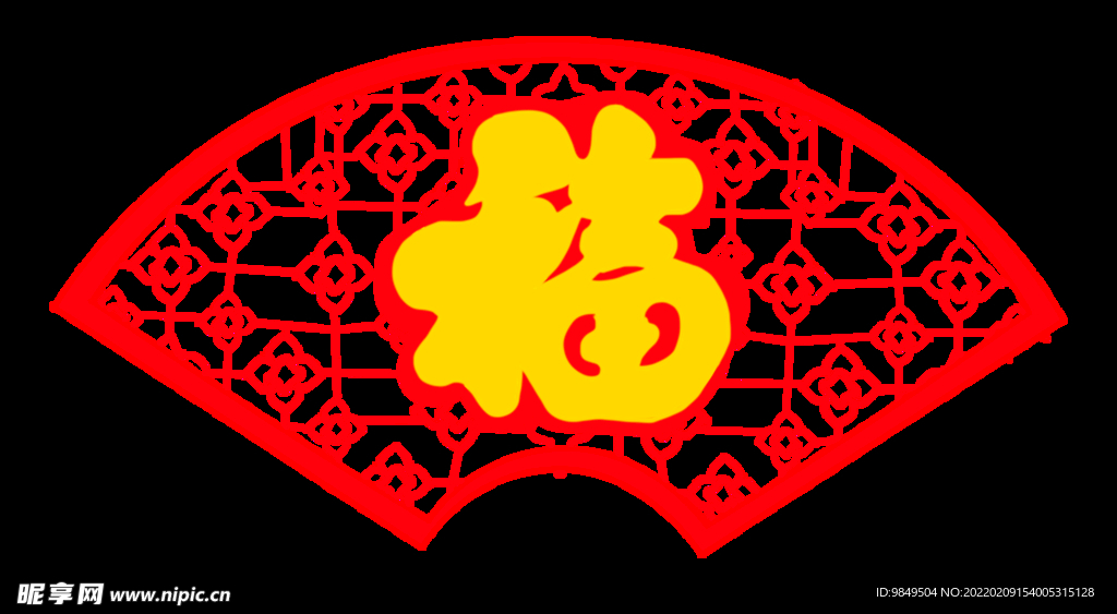 扇形边框PNG 中国风元素 