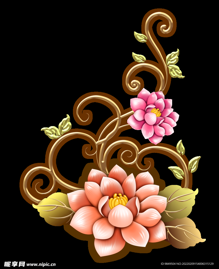 扇形边框PNG 中国风元素 