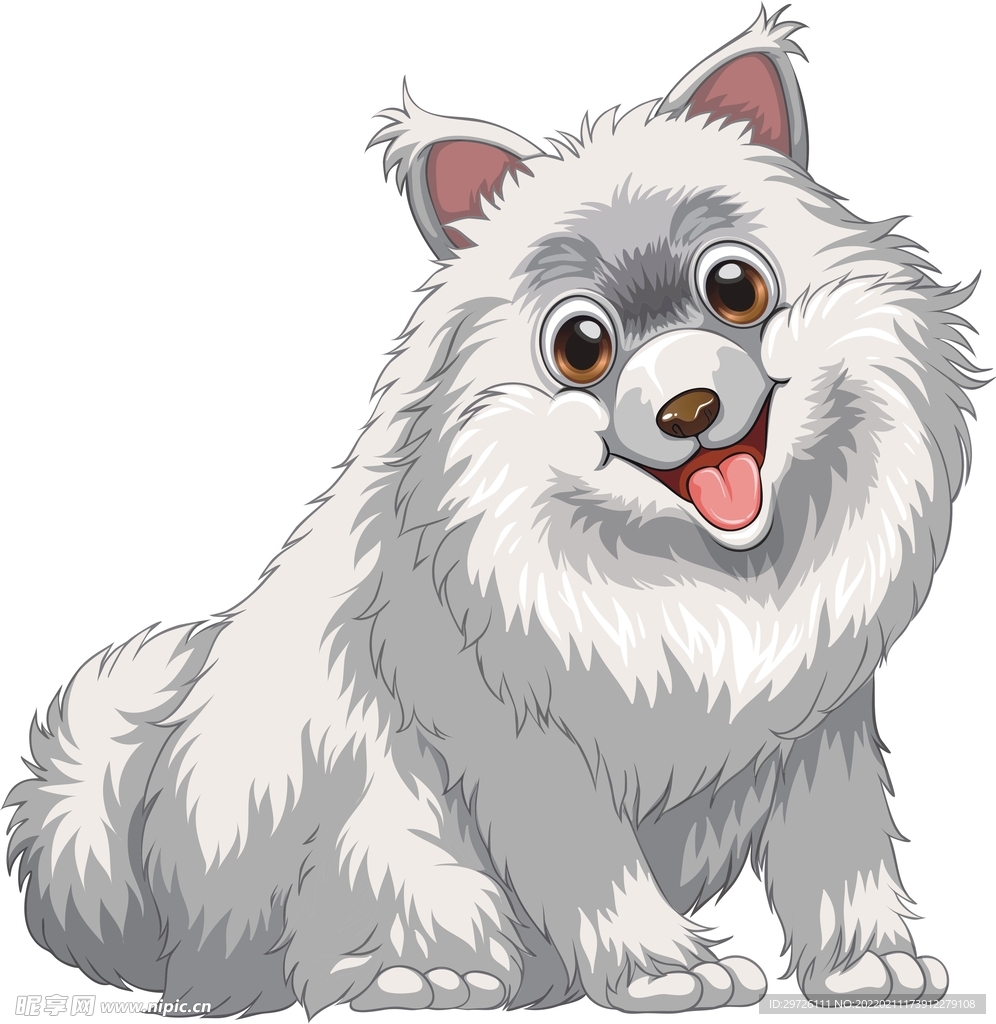 博美-矢量-小狗