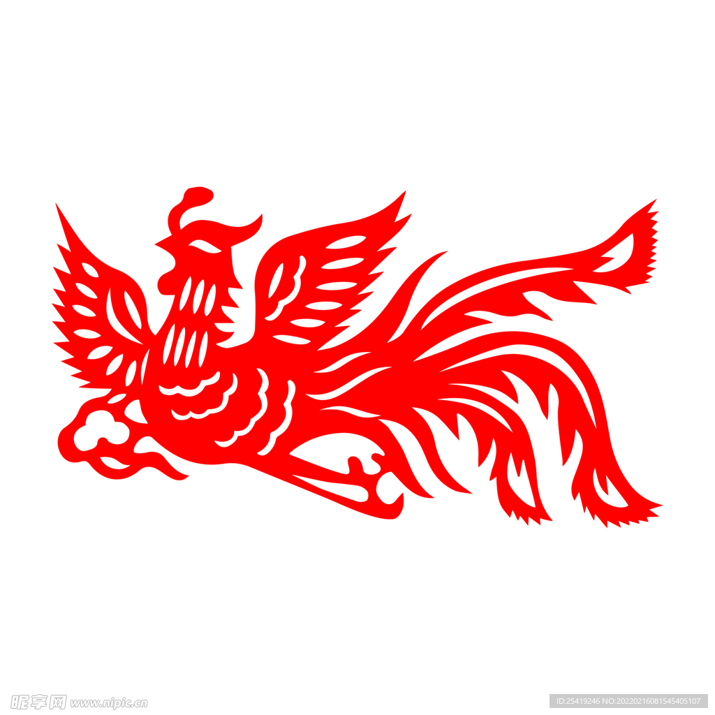 传统剪纸窗花凤凰