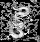 云龙  高清 灰度图 中式家具