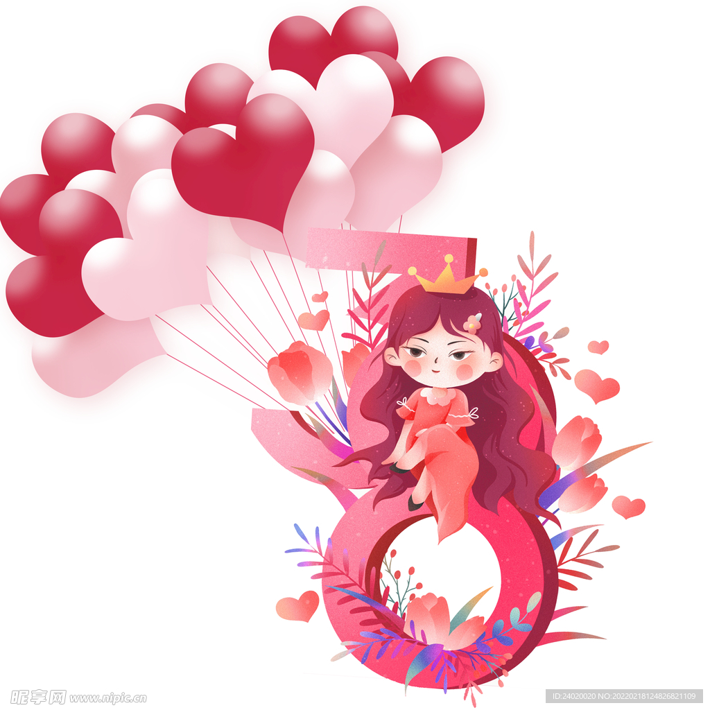 卡通女神节素材