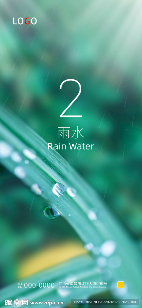 雨水节气海报