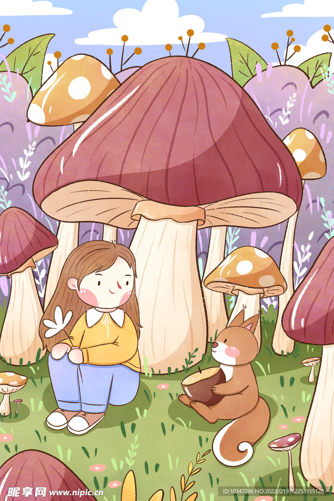 惊蛰 节气海报 春天景色插画 