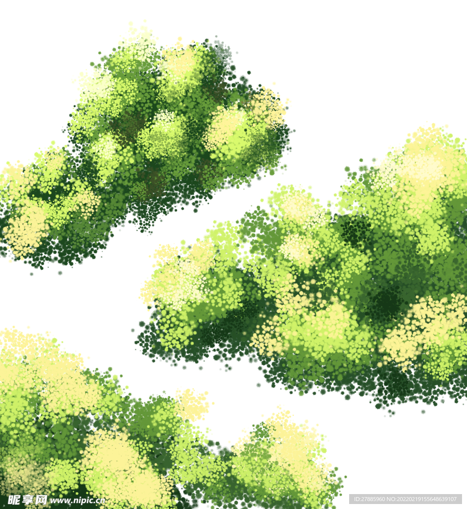 卡通动漫手绘树丛草丛元素