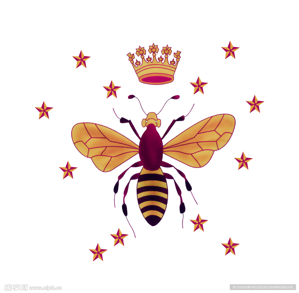 方巾 皇冠蜜蜂