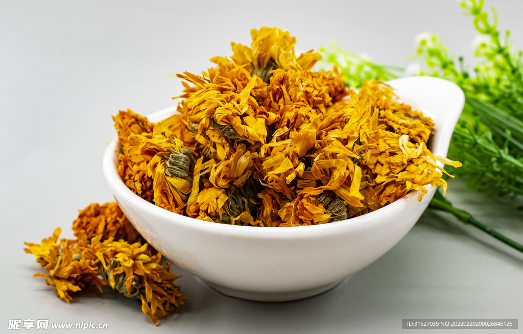 菊花茶摄影素材