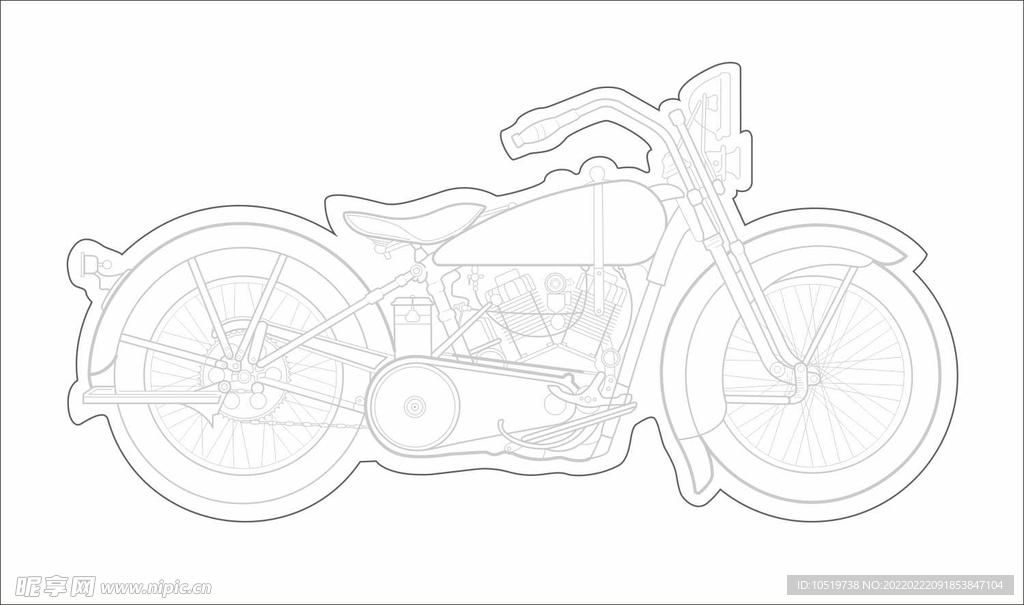 摩托车线稿