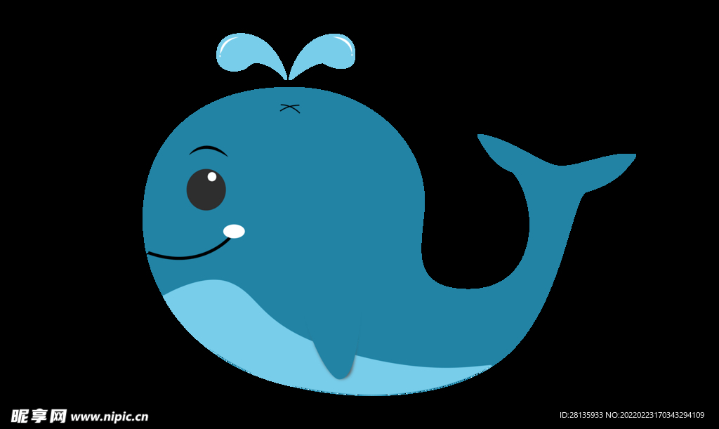 卡通鲸鱼透明素材