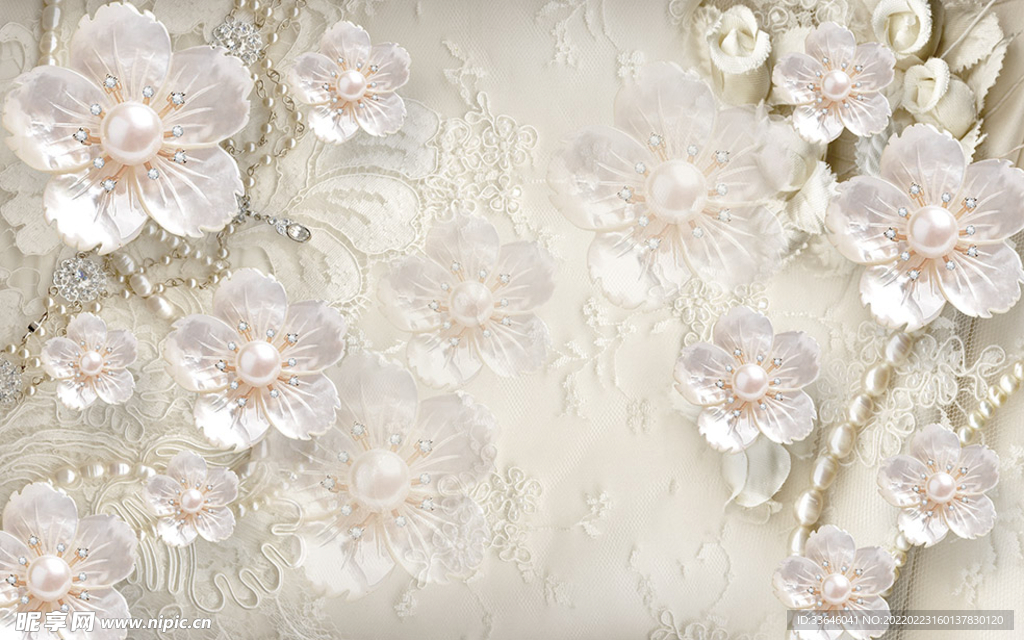 珠宝花卉背景墙