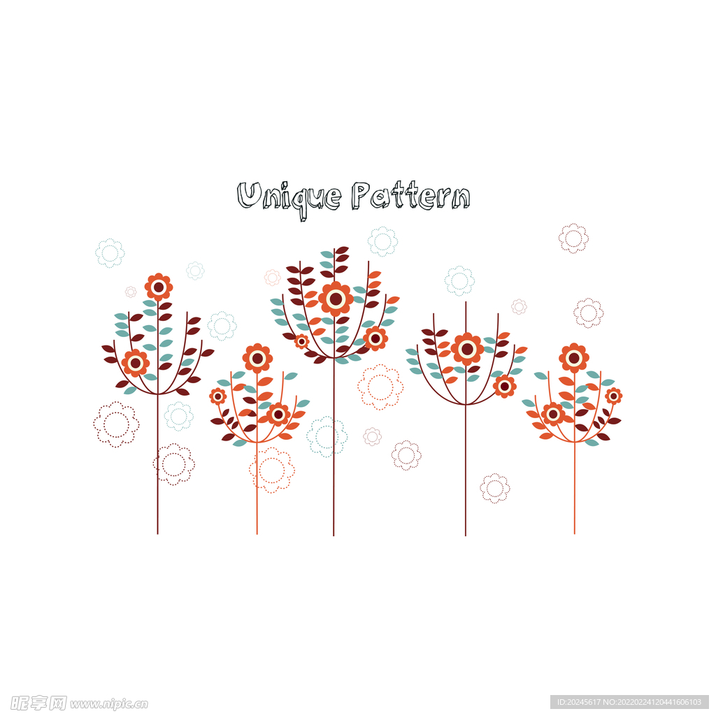 现代抽象植物插画