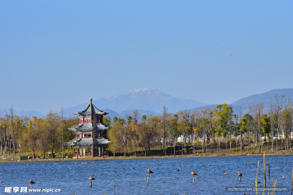 清华湖自然风景