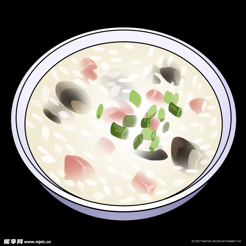 皮蛋瘦肉粥矢量