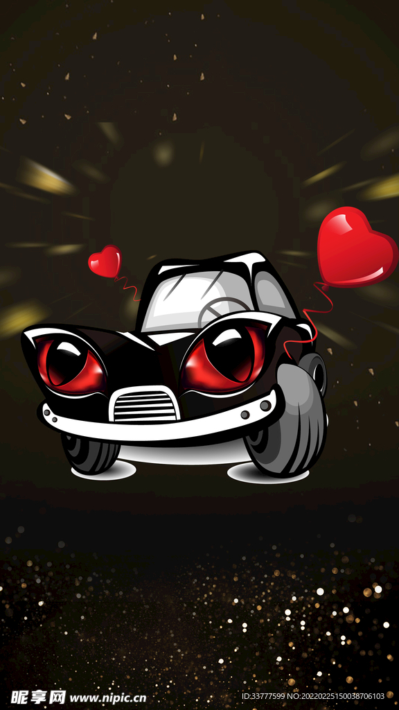 车位涂鸦 女士卡通车大眼睛