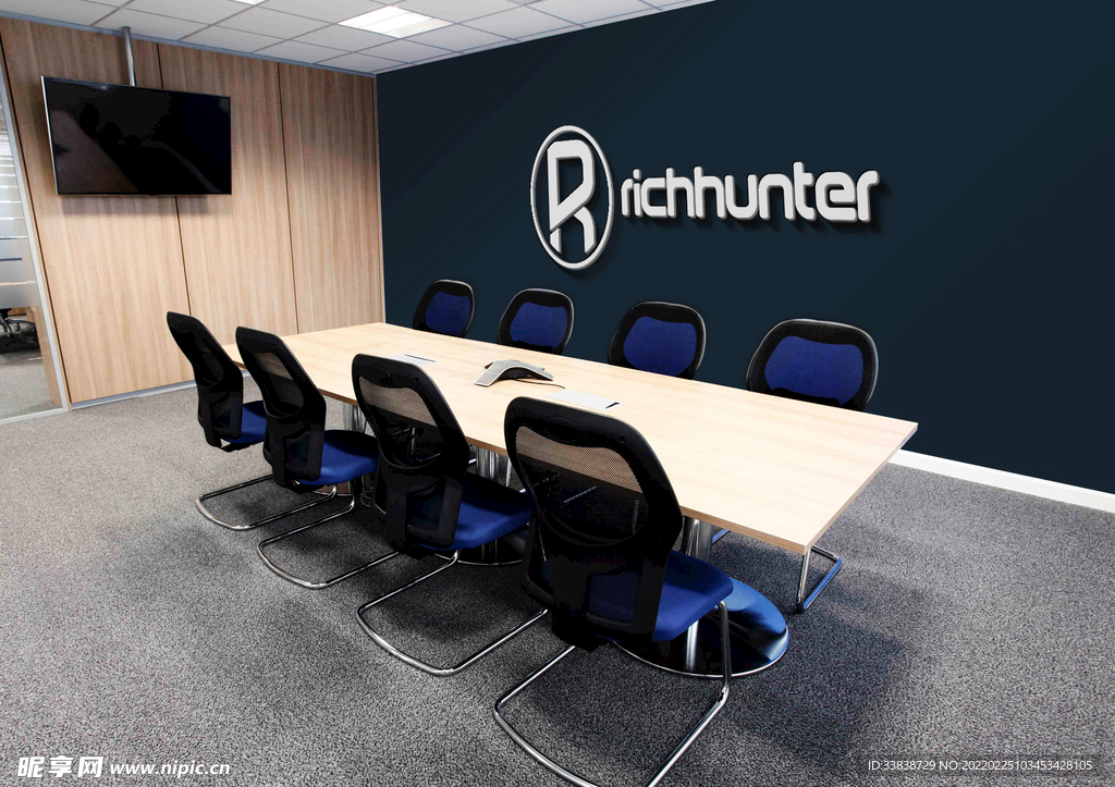 会议室背景墙效果图样机