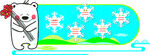 雪花  熊 幼儿园文化墙 背景