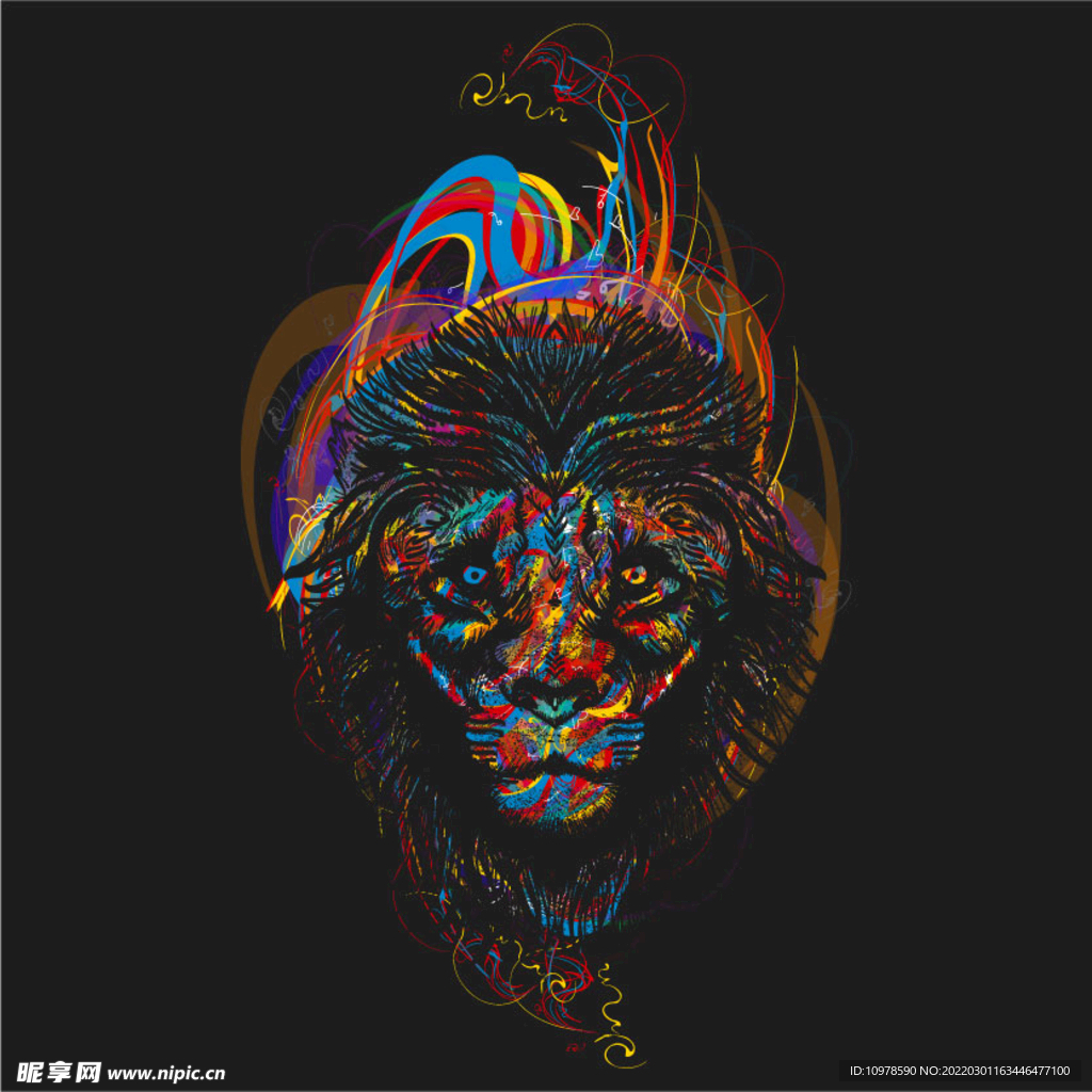 狮子彩绘图案