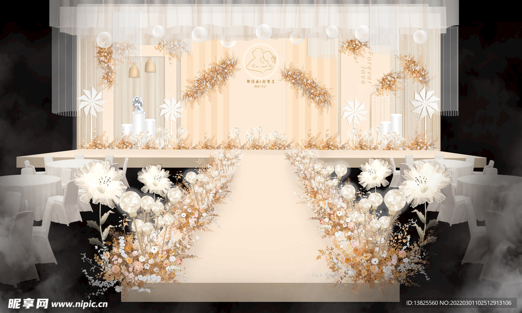 香槟色婚礼效果图