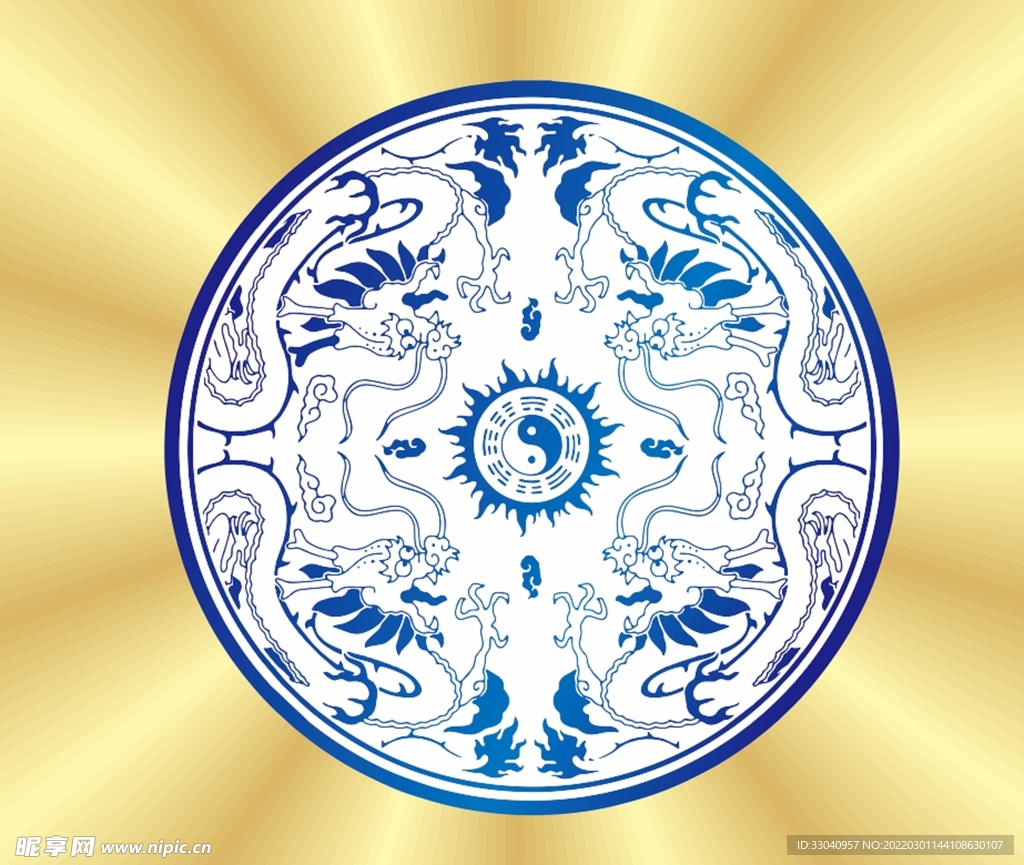龙八卦底纹 平面图