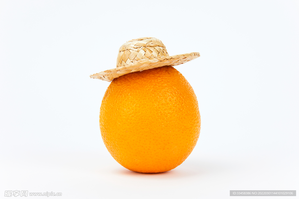 创意戴帽子的水果橙子