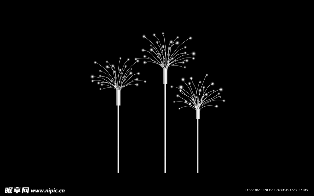 烟花灯手绘素材