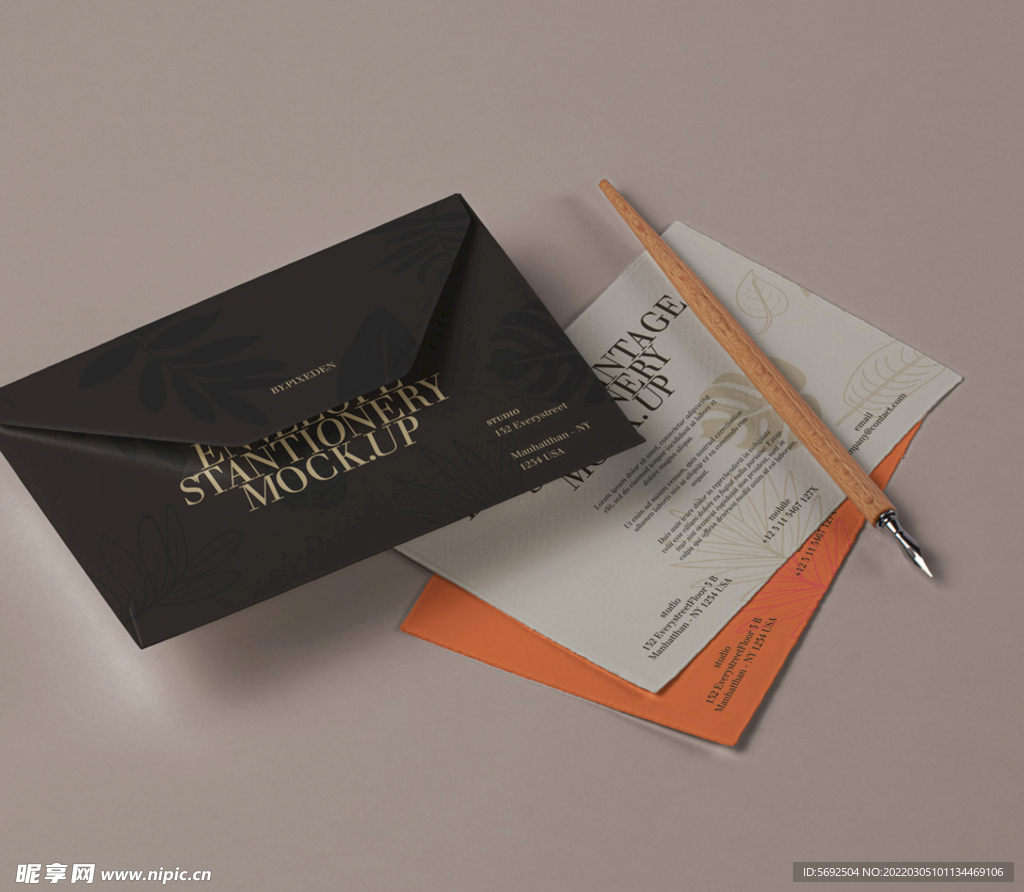 复古邀请回收文具样机