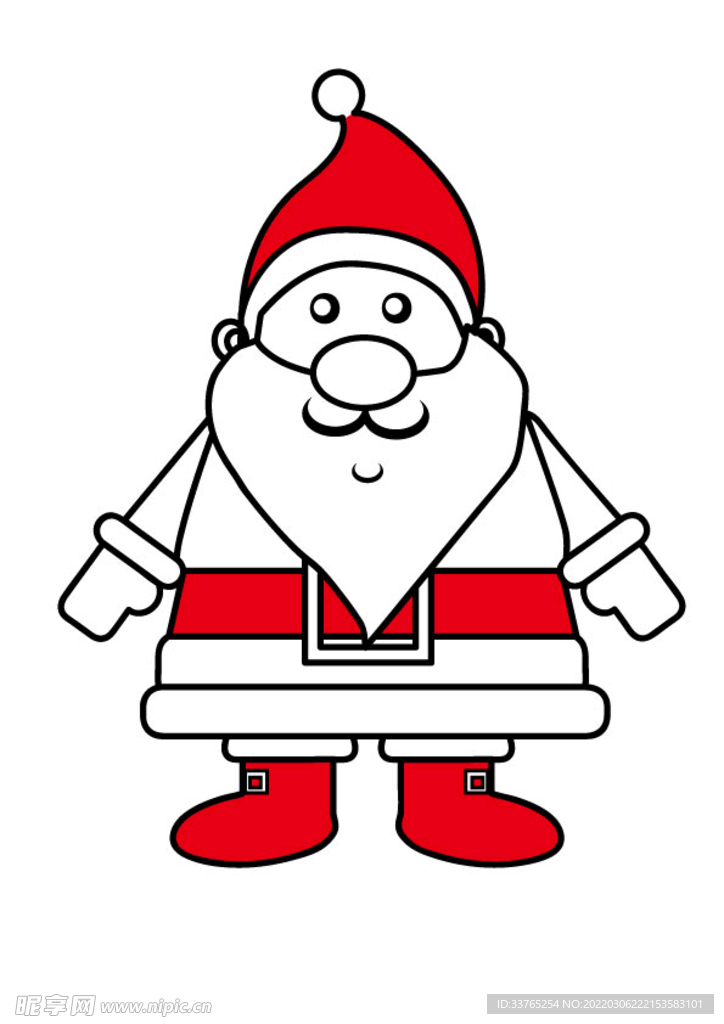 简笔手绘圣诞老人