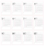 2023日历月历矢量未转曲2色