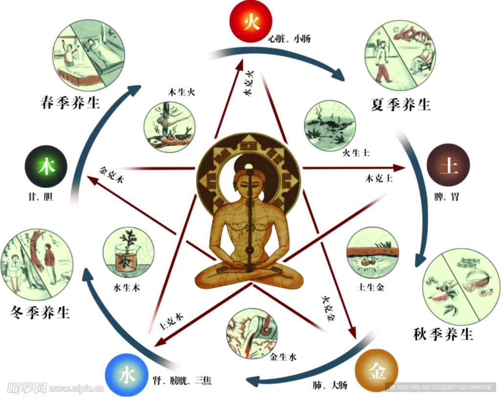 五行金木水火土养身
