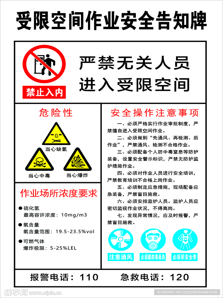 受限空间告知牌