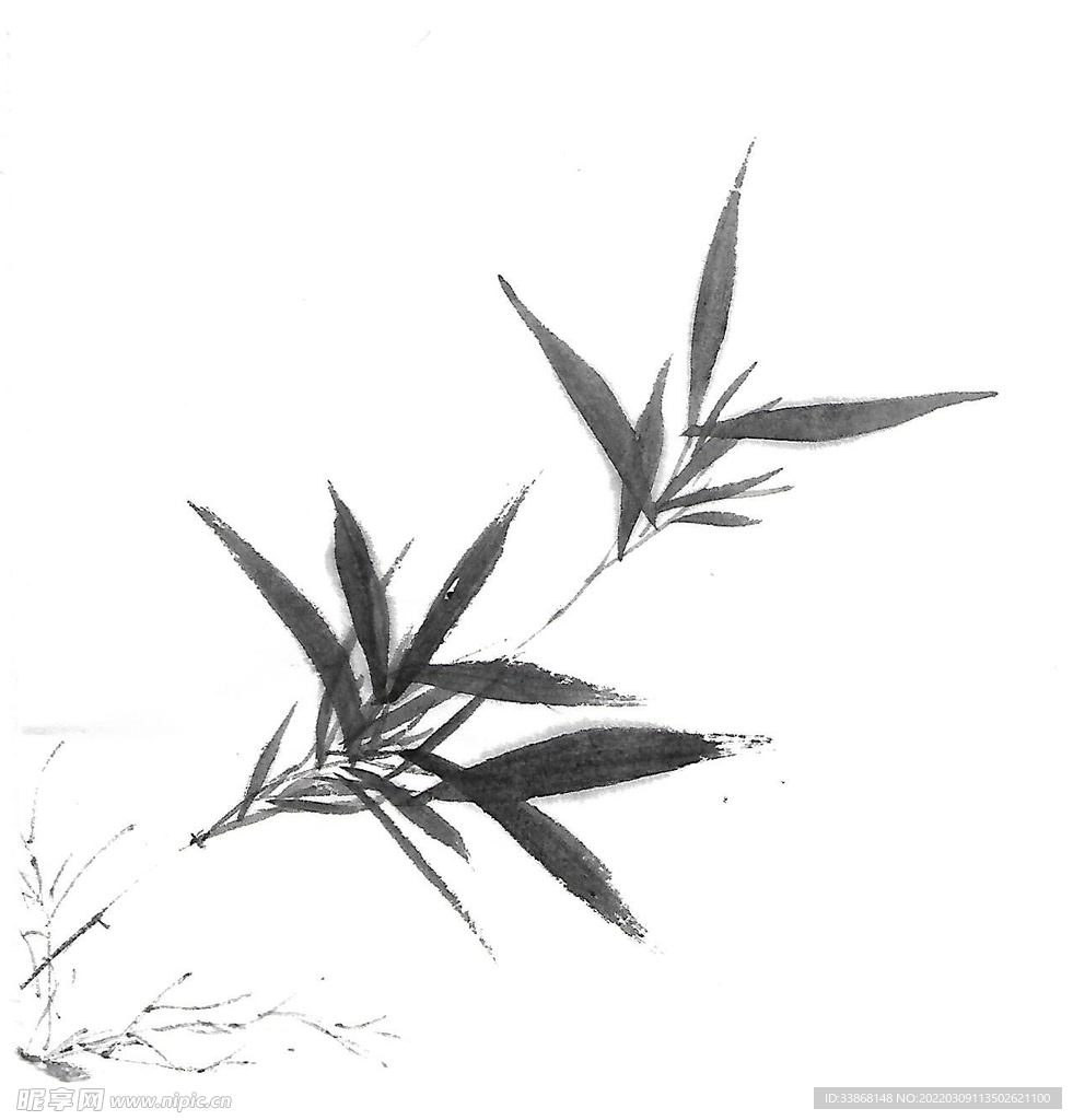 水墨竹子国画风