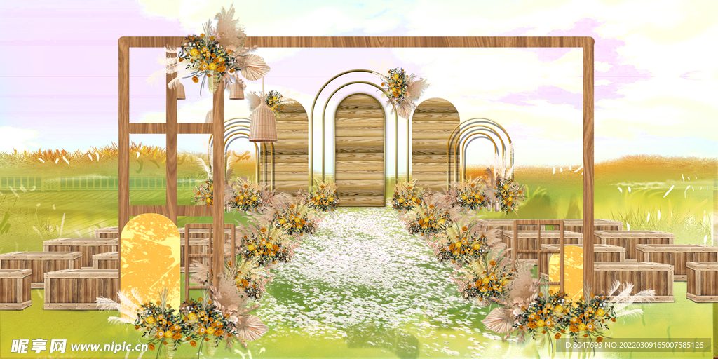 户外秋日婚礼效果图