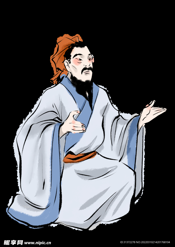  手绘文人墨客图片