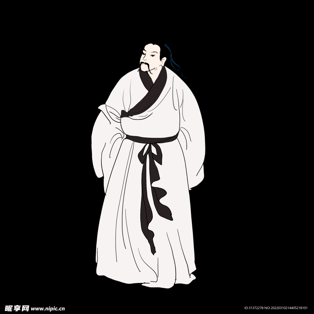 手绘文人墨客图片