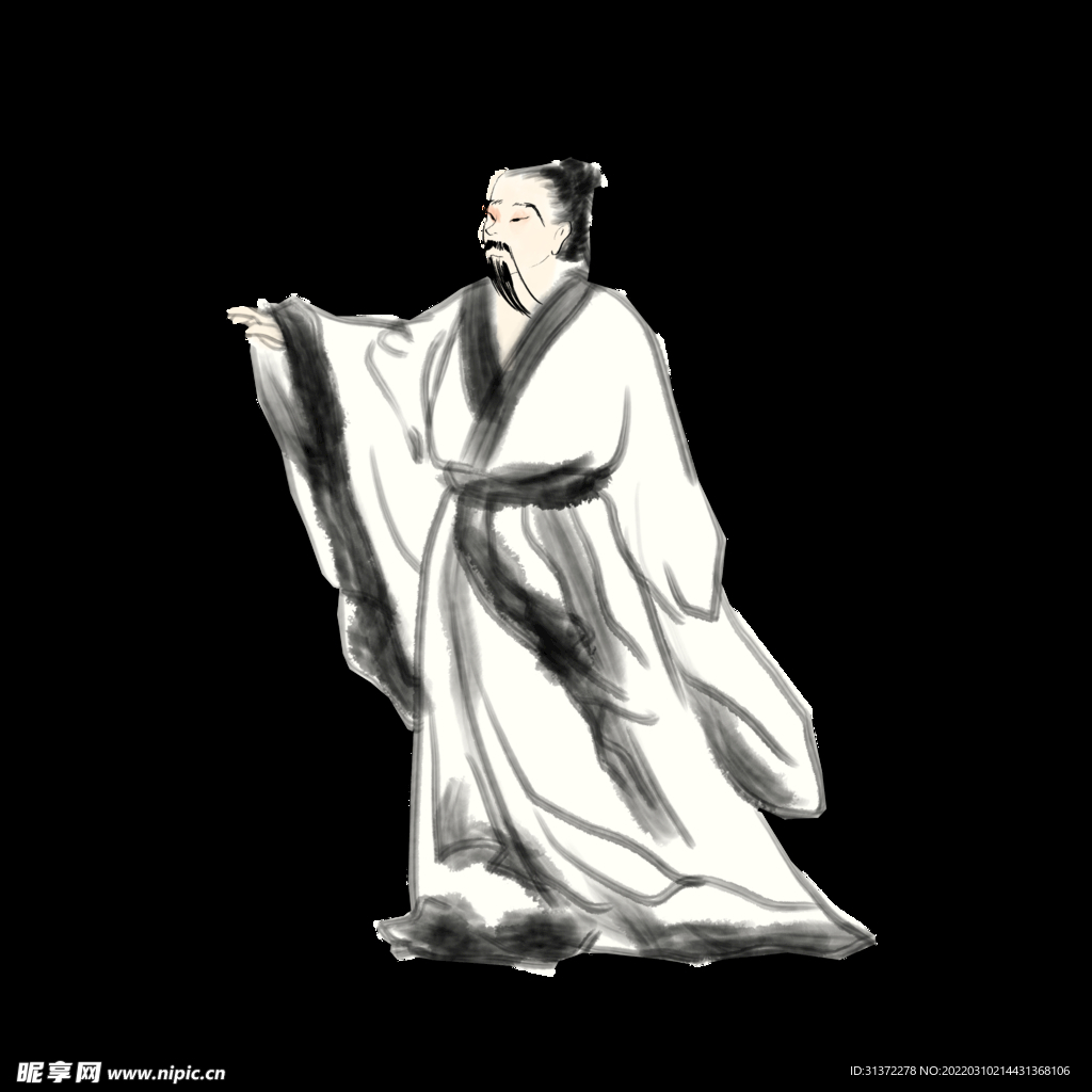 手绘文人墨客图片