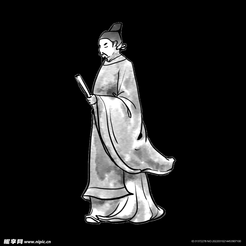 手绘文人墨客图片