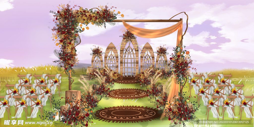 户外复古风婚礼婚礼效果图