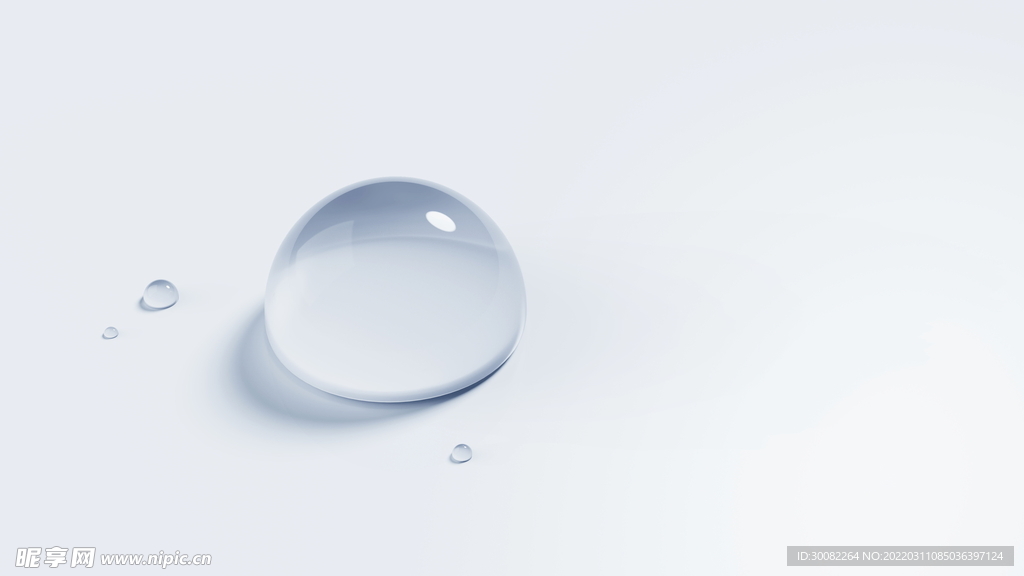 4款透明水滴完美PSD素材