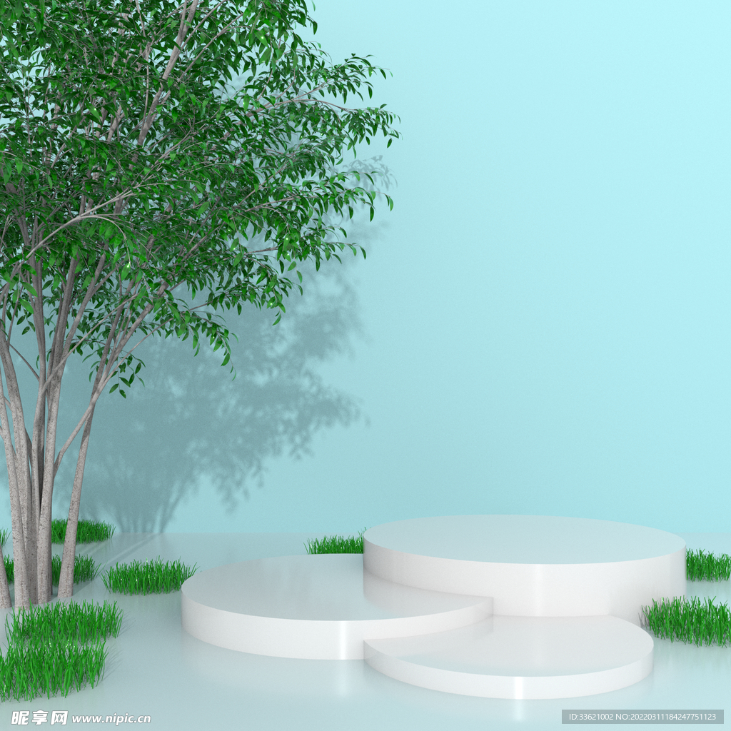 立体展台 C4D电商海报 台子