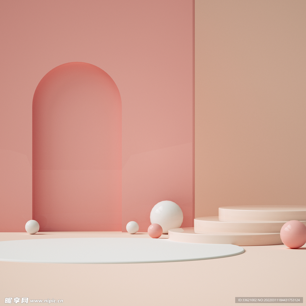 立体展台 C4D电商海报 台子