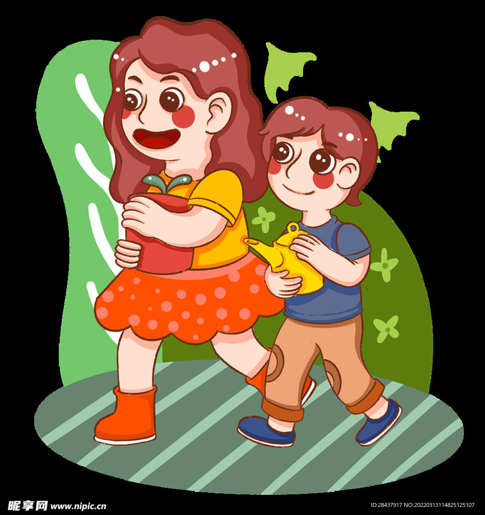 植树节卡通手绘